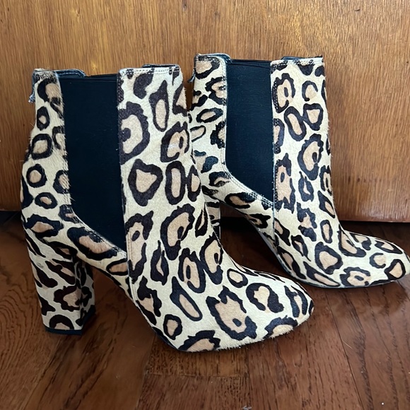 Leopard print fur heeled boots - Sam Edelman - Picture 1 of 4